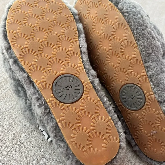 UGG Australia Fluff Yeah Women's Slide Slipper, Size 8 - Charcoal - Picture 10 of 11